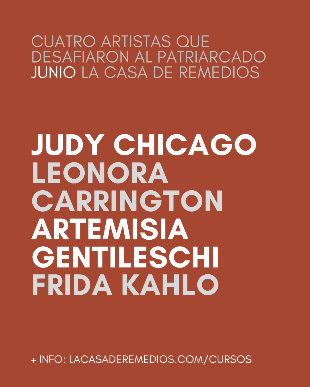 Cuatro artistas que desafiaron al patriarcado. Junio de 2026