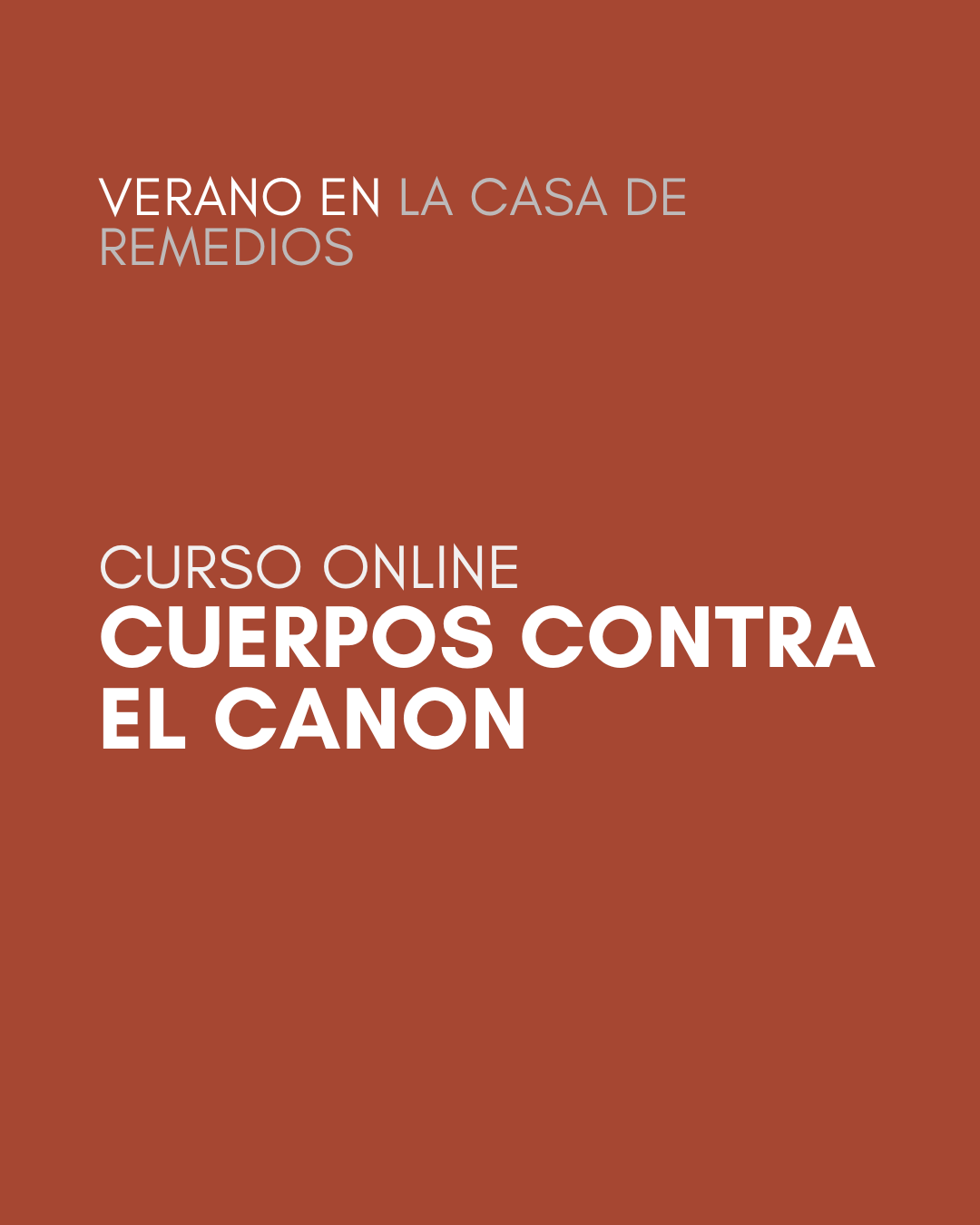 Curso online Cuerpos contra el canon